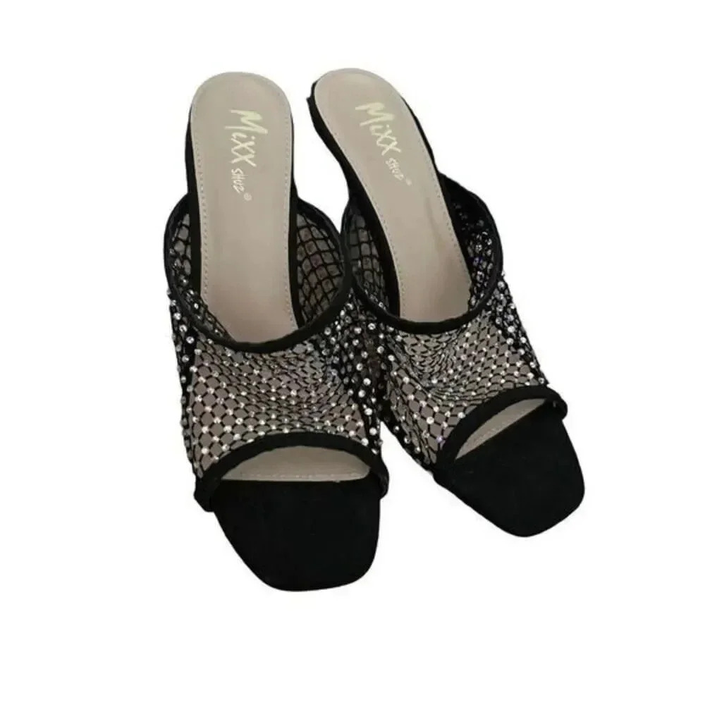 MIXX SHUZ BEDAZZLED slip On Heel Shoes Size 8 NEW
